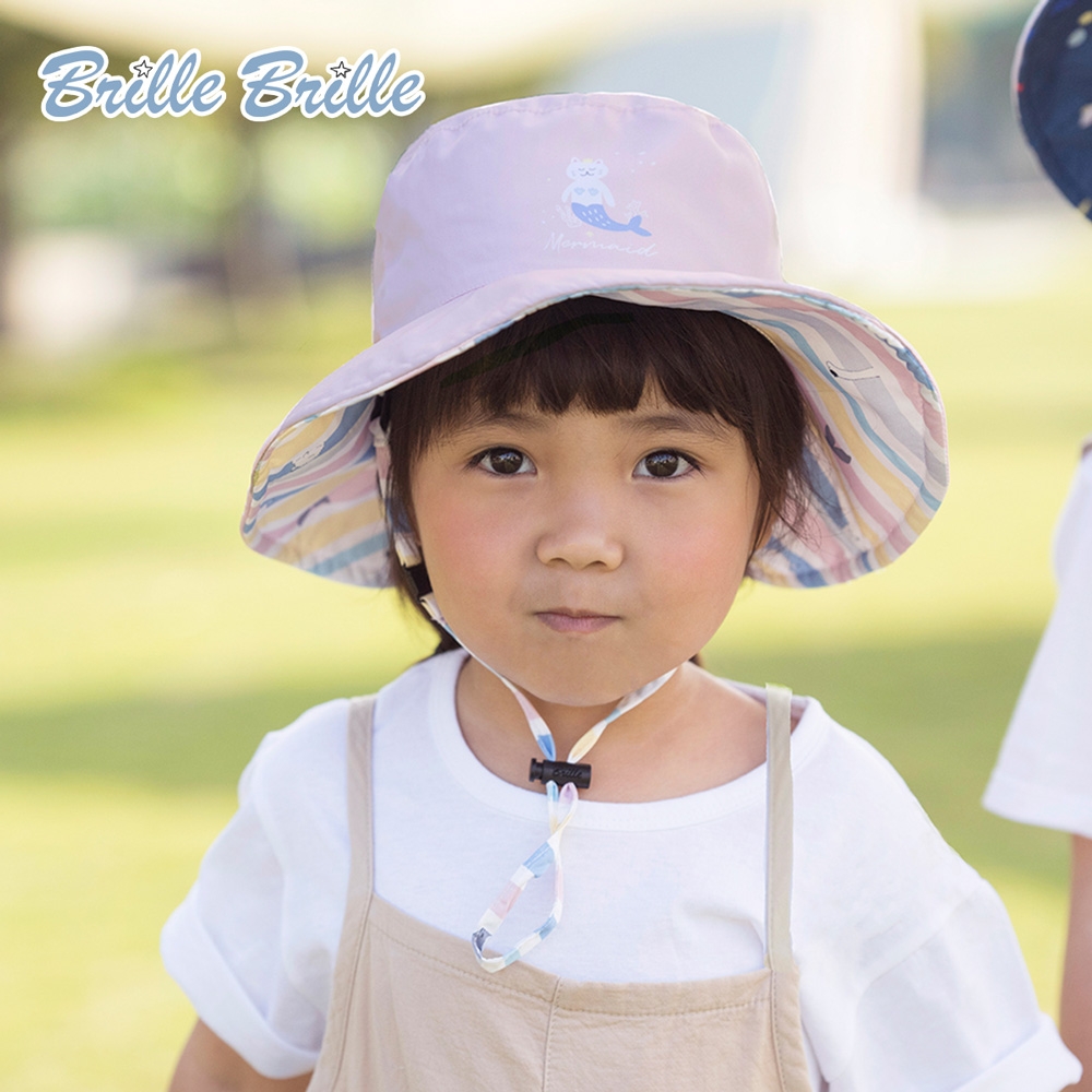 【Brille Brille】兒童UPF50+雙面防曬帽 -貓咪美人魚