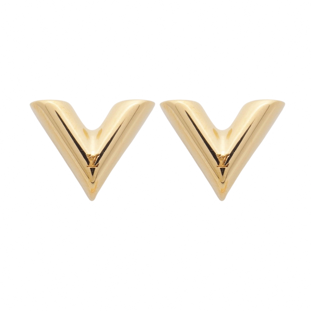 Louis Vuitton Essential V Stud Earrings (M63208, M68153)