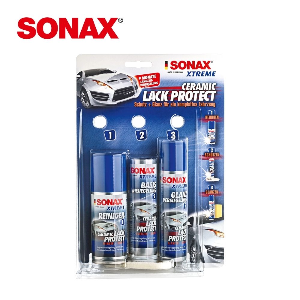 SONAX 陶瓷鍍膜組 DIY版 (強效三劑) 長效 保護 亮麗 德國原裝進口-急速到貨