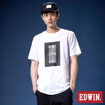 EDWIN 網路獨家 3D色塊LOGO短袖T恤-中性-白色