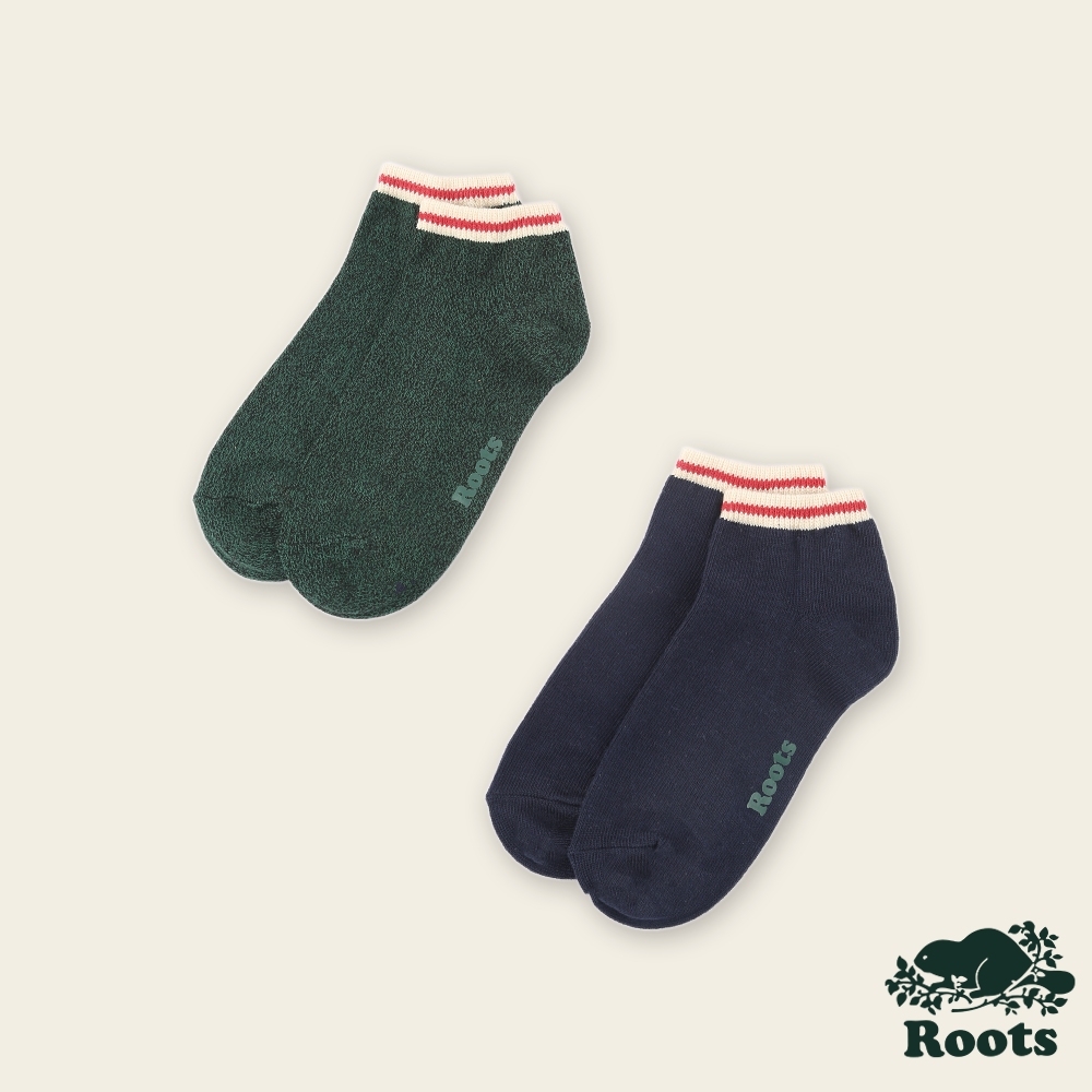Roots 配件- COTTON CABIN 船襪(2入組)-深綠色