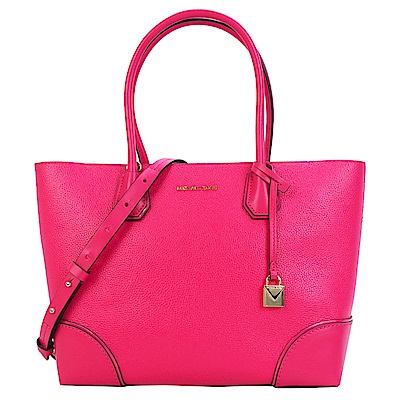 MICHAEL KORS MERCER  GALLERY牛皮托特兩用包-中/亮桃