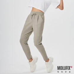Mollifix 瑪莉菲絲 都會彈性修身運動長褲(卡其)、瑜珈褲、訓練褲