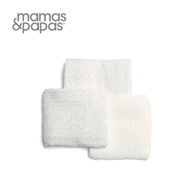 Mamas&Papas Muslin紗布巾3入組 米莉與波里斯-星沙糖霜