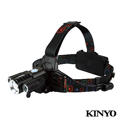 KINYO超亮LED旋轉三頭變焦頭燈LED725