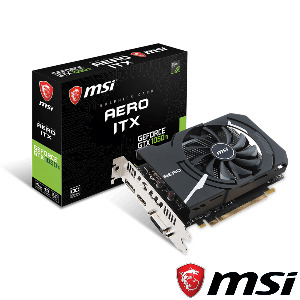 MSI微星GeForce GTX 1050 Ti AERO ITX 4G OCV1 顯示卡| GTX 1050 Ti