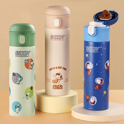 【優貝選】史努比 SNOOPY 316不鏽鋼 兩用 保冷/保溫 直飲式水壺 500ML(平輸品)