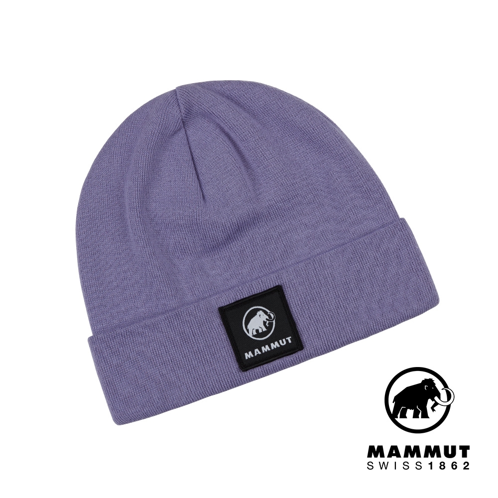 【Mammut長毛象】 Fedoz Beanie 保暖針織反折豆豆帽 星系紫 #1191-01090