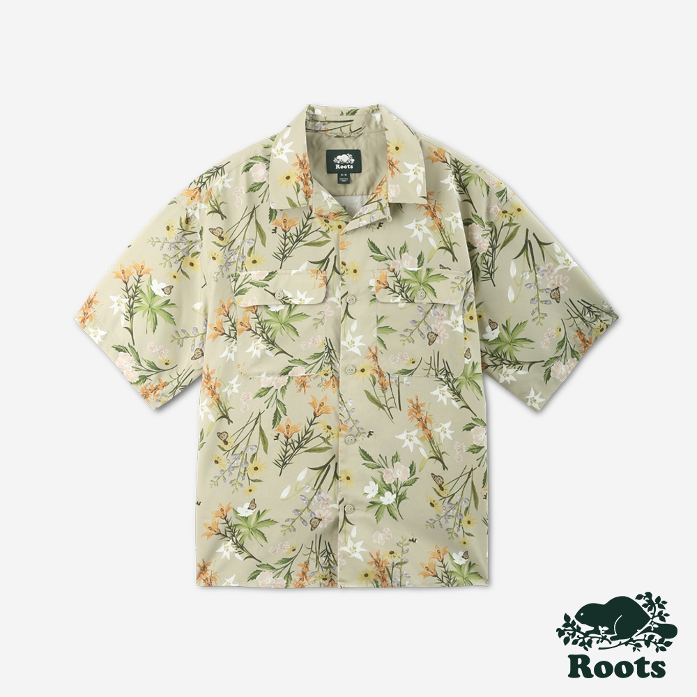 Roots 男裝- SPRUCE CAMP短袖襯衫-淺綠