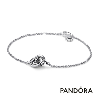 【pandora官方直營】pandora signature pavé 交織釦環手鏈