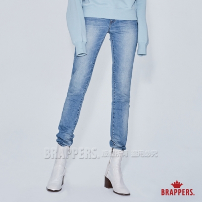 BRAPPERS 女款 新美腳ROYAL系列-低腰彈性窄管褲-淺藍