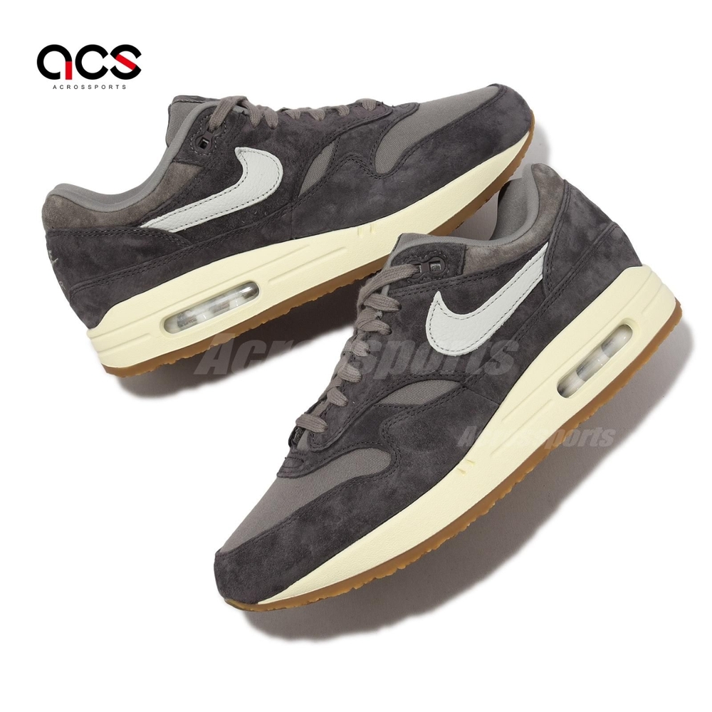 Nike 休閒鞋Air Max 1 PRM Crepe 烏雲灰膠底男鞋女鞋Soft Grey FD5088