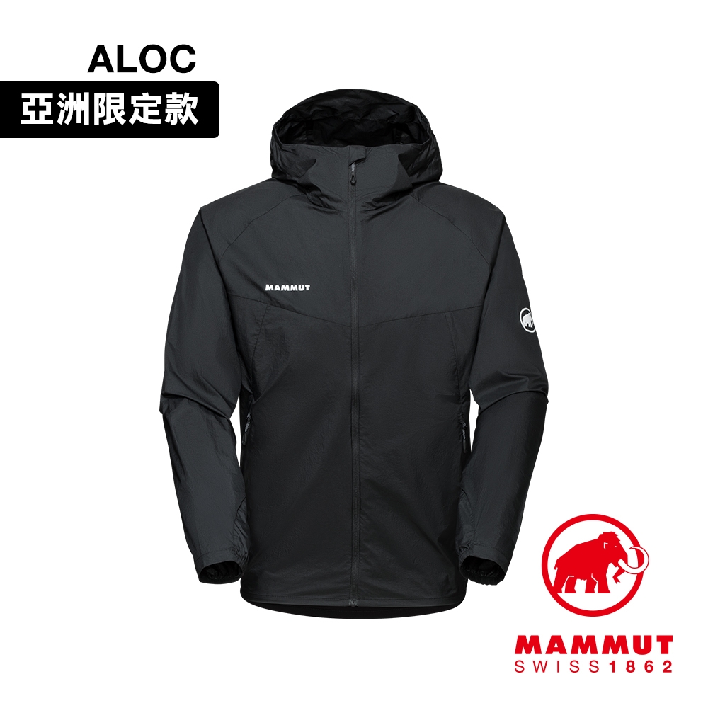 【Mammut 長毛象】Convey WB Hooded Jacket AF Men 輕量防潑水連帽風衣外套 黑色 男款 #1012-00530