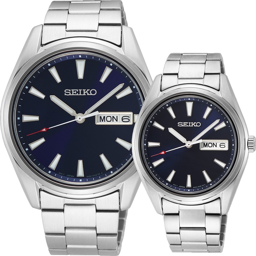 SEIKO 精工 CS城市日曆情侶手錶 對錶(SUR341P1+SUR347P1)