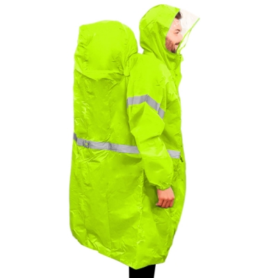 BLUEFIELD 專業登山連帽雨衣 登山背包雨衣 -綠 (M/XL 可選)
