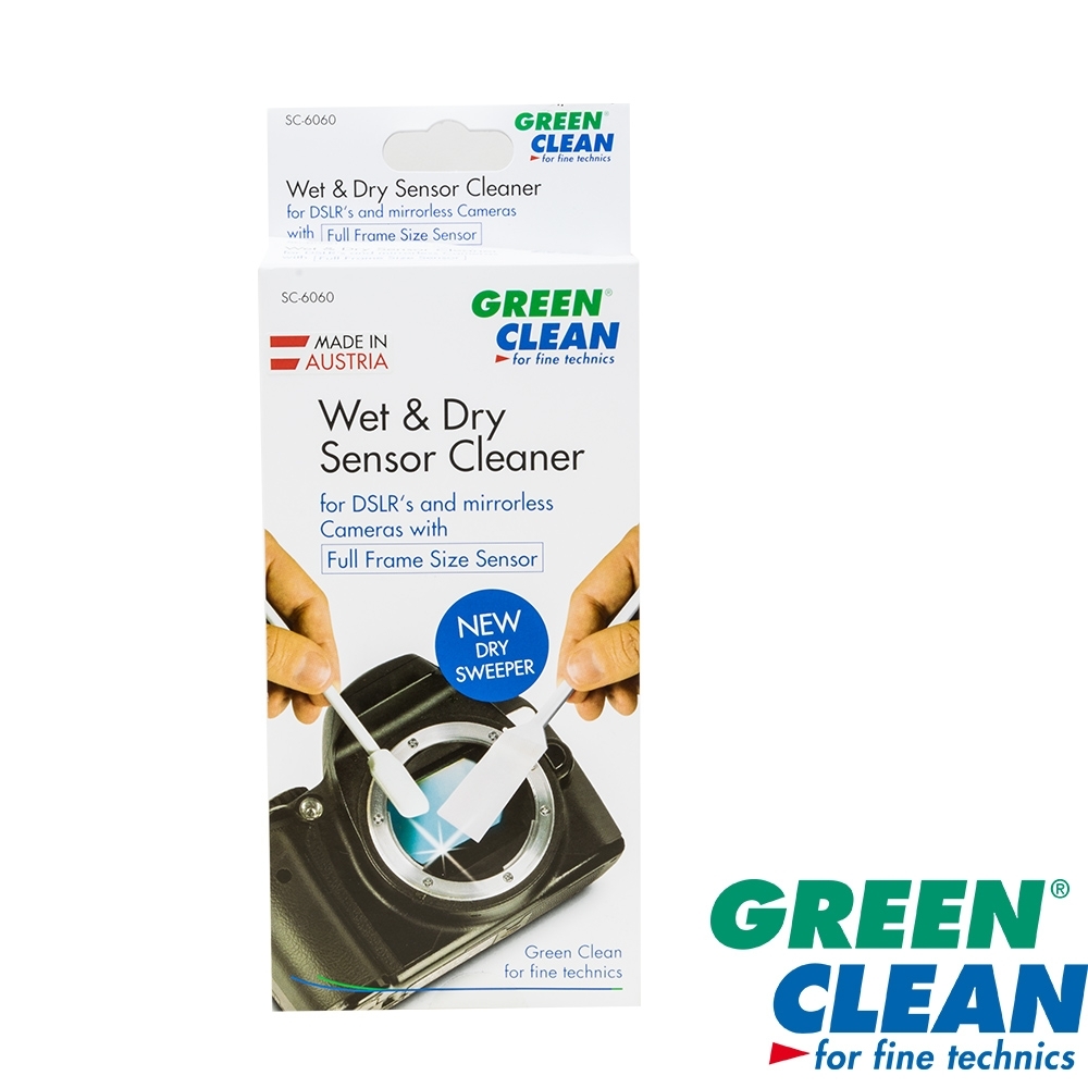 奧地利GREEN CLEAN WET DRY Sensor Cleaner SC-6060(4060)-3乾濕全片幅清潔擦拭棒4入(彩宣總代理)