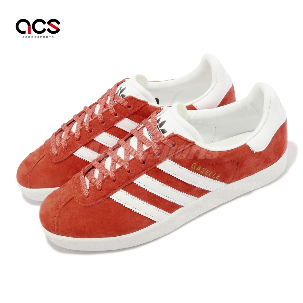 adidas 休閒鞋Gazelle 85 男鞋紅白復古低筒麂皮三條線三葉草愛迪達 