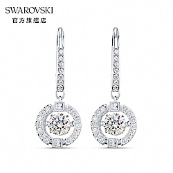 SWAROVSKI 施華洛世奇 Sparkling Dance 白金色閃耀跳舞鑽穿孔耳環