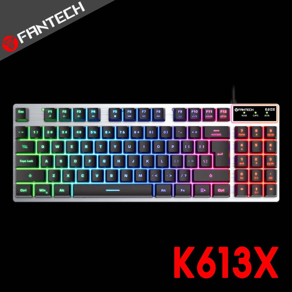 FANTECH K613X 鋁合金面板89鍵多彩燈效鍵盤