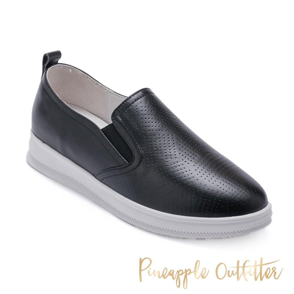 Pineapple Outfitter 基本百搭款 真皮平底厚底懶人鞋-黑色 product image 1