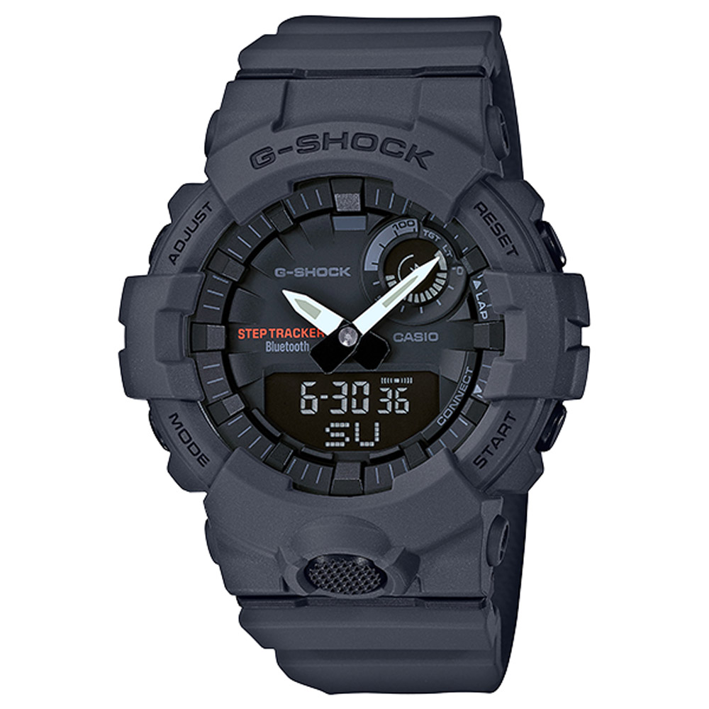 G-SHOCK 藍牙運動鍛鍊步數分析雙顯錶(GBA-800-8A)-灰/48.6mm