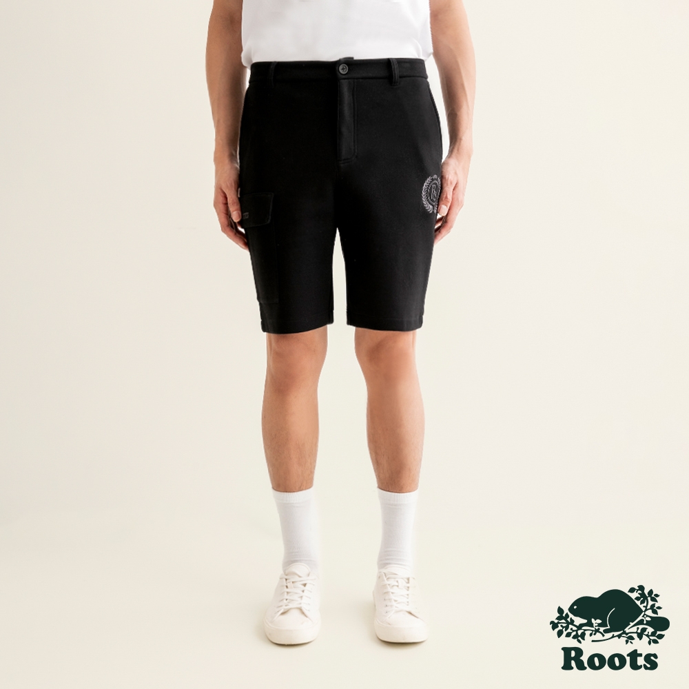 Roots 男裝- ESSENTIAL修身版短褲-黑色