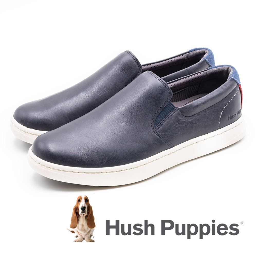 Hush Puppies 牛皮舒適工作鞋休閒鞋 男鞋- 深藍(另有棕)