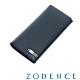 ZODENCE MAN格紋系列進口牛皮11卡長夾 藍 product thumbnail 1