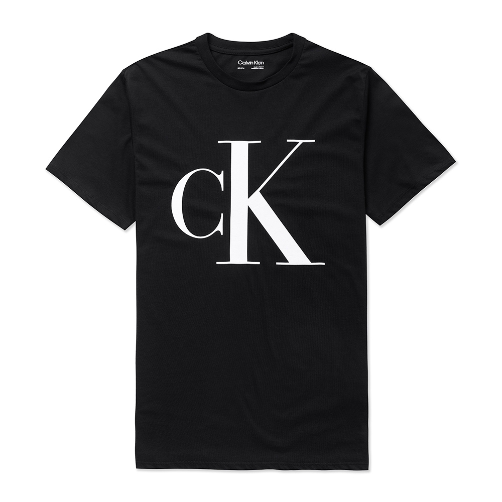 Calvin Klein CK 熱銷印刷文字圖案短袖T恤-黑色