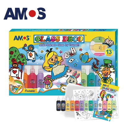 韓國AMOS 13色22ML主題玻璃彩繪膠(台灣總代理公司貨)