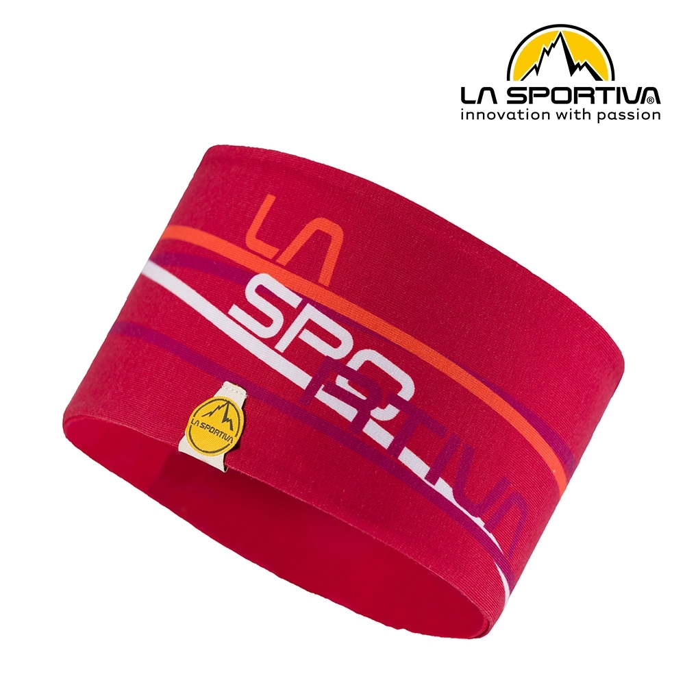 【義大利 LA SPORTIVA】Stripe Headband Logo線條運動頭帶 紅色 #Y14308308