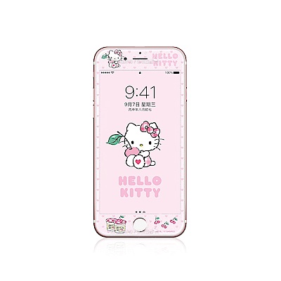 Hello Kitty iPhone 8/7 4.7吋 軟邊滿版鋼化玻璃貼 櫻桃