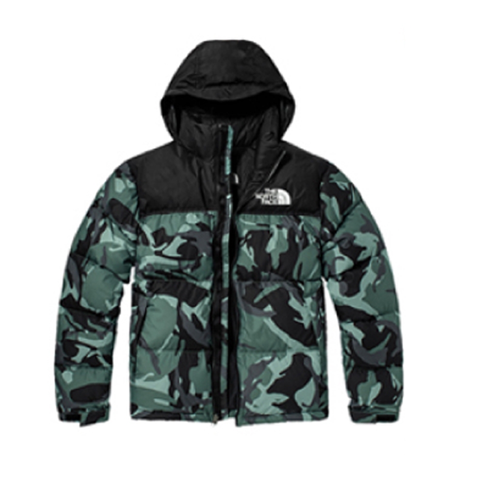 The North Face 男新款700FPl 超輕保暖鵝絨羽絨外套_綠迷彩/黑N | 防曬