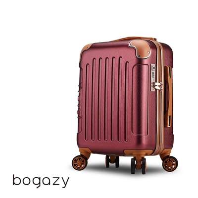 Bogazy 復刻彼卡 18吋海關鎖行李箱廉航適用登機箱(紅)