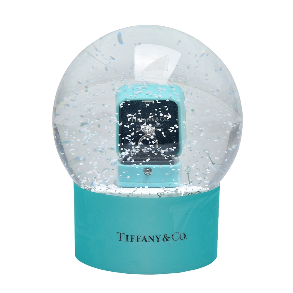 Tiffany&Co. VIP限量聖誕版鑽戒雪花水晶球