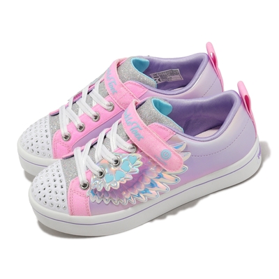 Skechers 童鞋 S lights-Twi-Lites 2 中童 燈鞋 紫 粉紅 發光 閃燈 翅膀 魔鬼氈 314454LPKMT