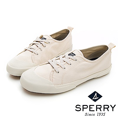 SPERRY 時尚簡約低筒帆布鞋(女)-米白