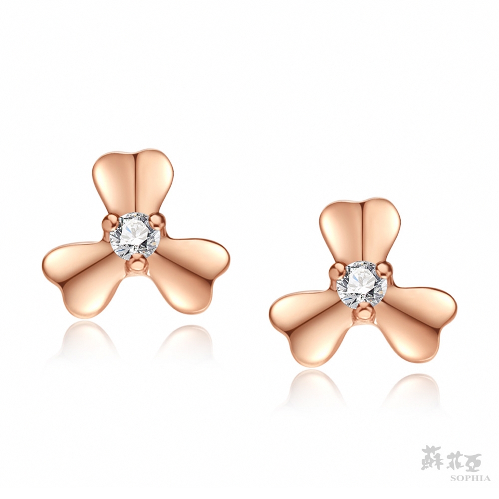SOPHIA 蘇菲亞珠寶 - 愛的花語 14K玫瑰金 珍珠耳環