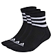 ADIDAS 男女運動中筒襪-三雙入-襪子 短襪 訓練 愛迪達 IC1317 黑白 product thumbnail 1