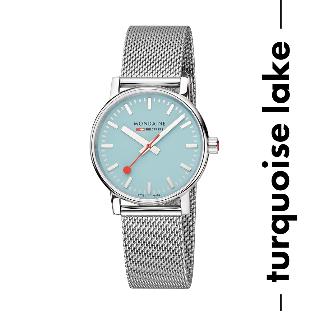 MONDAINE 瑞士國鐵 evo2 時光走廊腕錶 Turquoise Lake湖水綠 / 26140SM / 26mm | MONDAINE  瑞士國鐵 | Yahoo奇摩購物中心