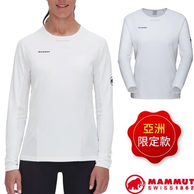 【MAMMUT 長毛象】AF 女 Aenergy FL 吸濕排汗彈性圓領長袖運動衫.上衣_1016-01360-0243 白