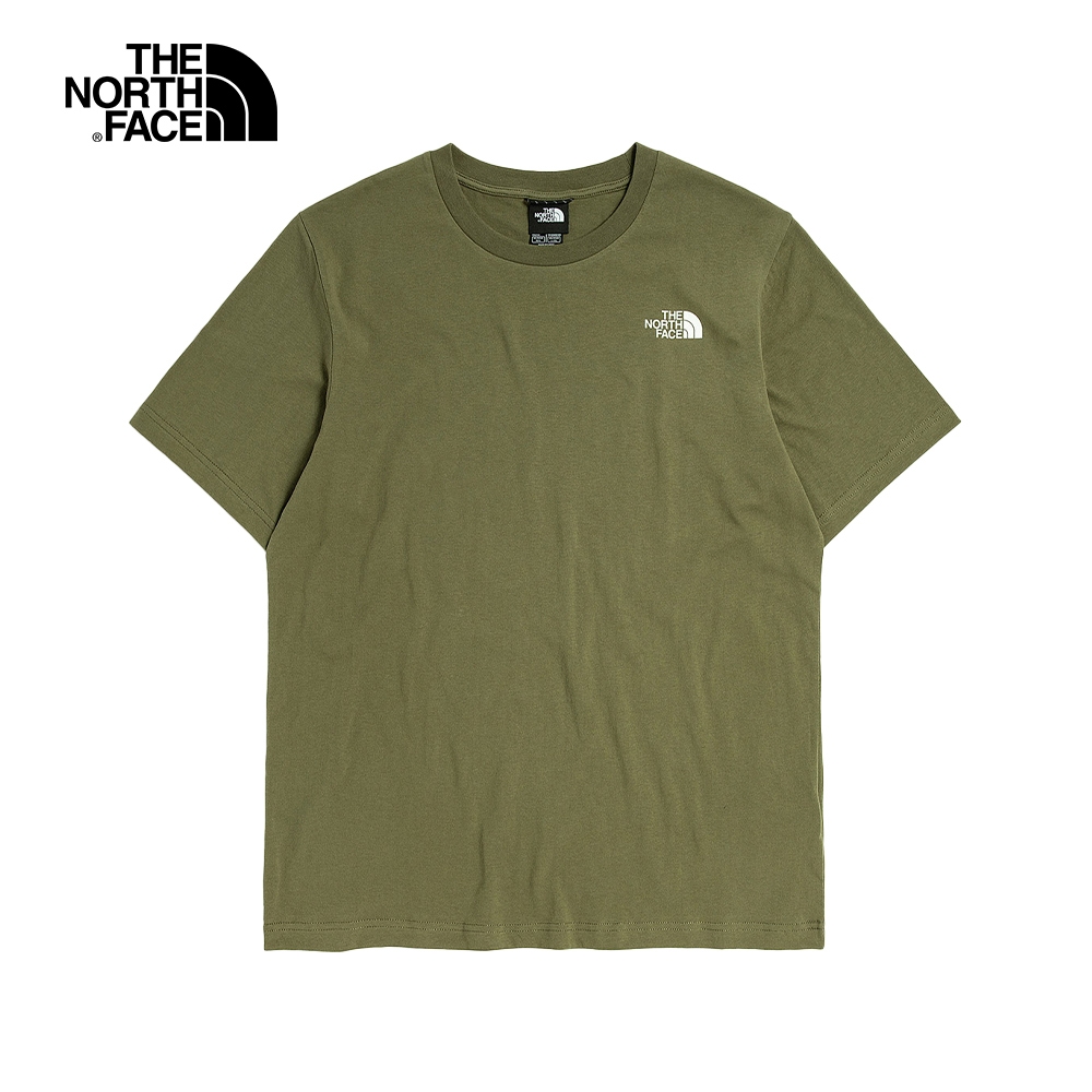 The North Face北面UE男款綠色吸濕排汗休閒圓領短袖T恤｜5AX77D6