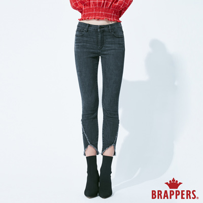 BRAPPERS 女款 新美腳Royal系列-中低腰彈性褲口造型九分褲-黑灰