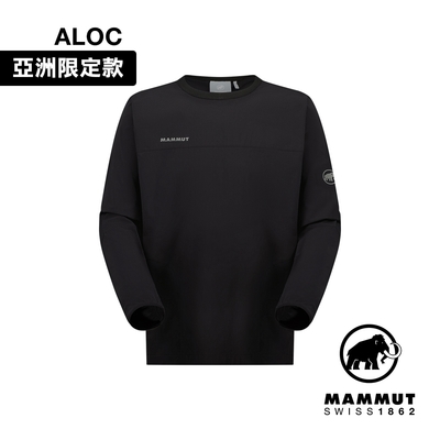 【Mammut 長毛象】Comfort Crew Neck AF Men 日系彈性防潑水休閒上衣 黑色 男款 #1011-02400