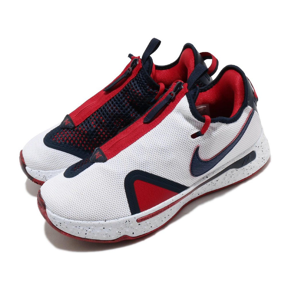 Nike 籃球鞋 PG 4 EP USA 低筒 男鞋 喬治 拉鍊 美國隊 球鞋 白 藍 CD5082101