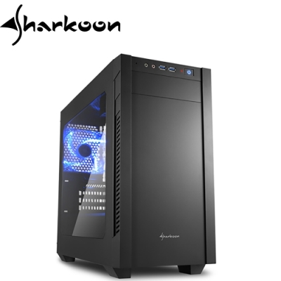 Sharkoon 旋剛 S1000-W 小暴風 micro-ATX 壓克力透側 電腦機殼