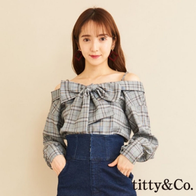 titty&Co.正反兩穿蝴蝶結上衣2色)