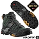 索羅門 SALOMON 男 X ULTRA 4 GTX 防水透氣耐磨中筒登山鞋(寬楦)_灰綠/黑/孜然黃 product thumbnail 1