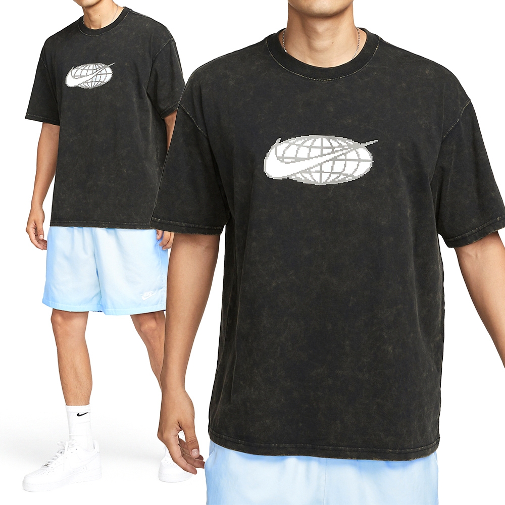 Nike NSW TEE M90 6MO SWOOSH 男 水洗黑 仿舊 運動 休閒 短袖 FD1299-010