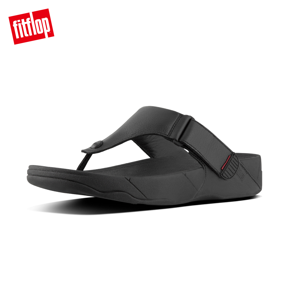 FitFlop TRAKK II LEATHER TOE-THONG-靚黑